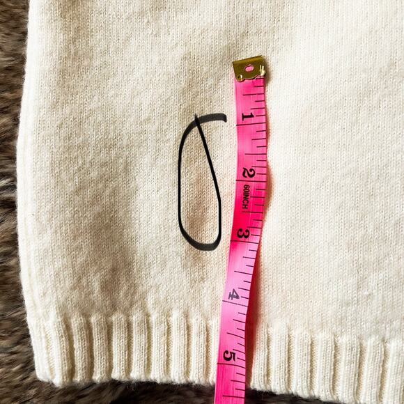 Spadina Womens Lambswool Blend Mock Neck Sweater - Cream, Size S - Picture 6 of 8